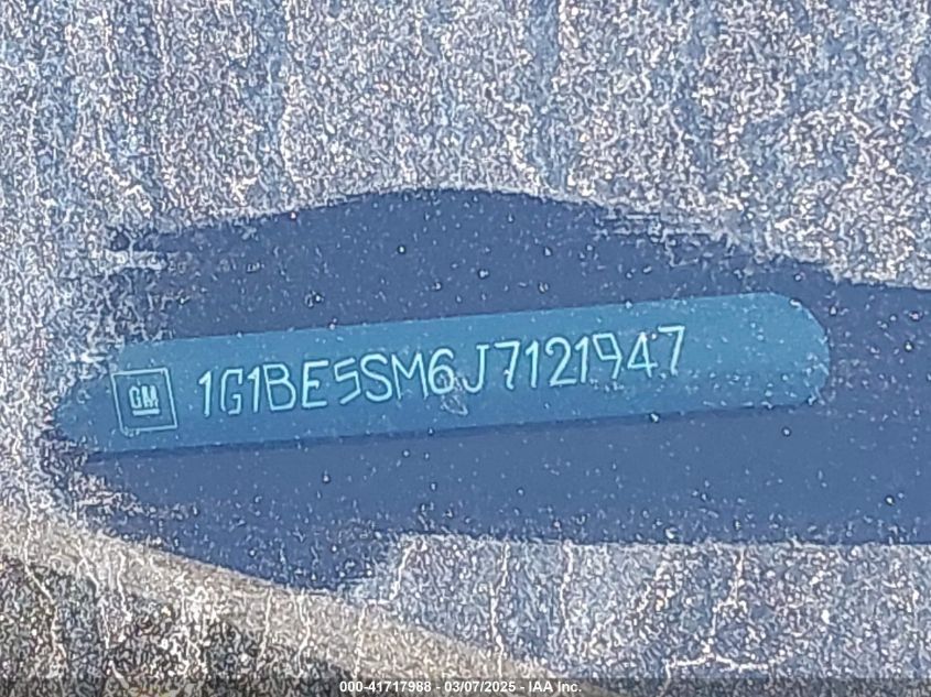 2018 Chevrolet Cruze Lt Auto VIN: 1G1BE5SM6J7121947 Lot: 41717988