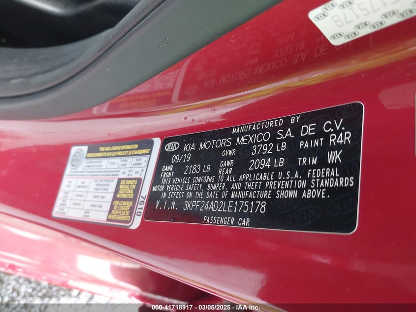 2020 KIA FORTE LXS - 3KPF24AD2LE175178