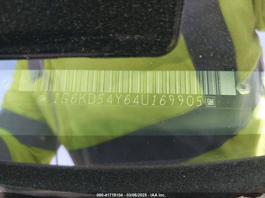 2004 Cadillac Deville Standard VIN: 1G6KD54Y64U169905 Lot: 41719104