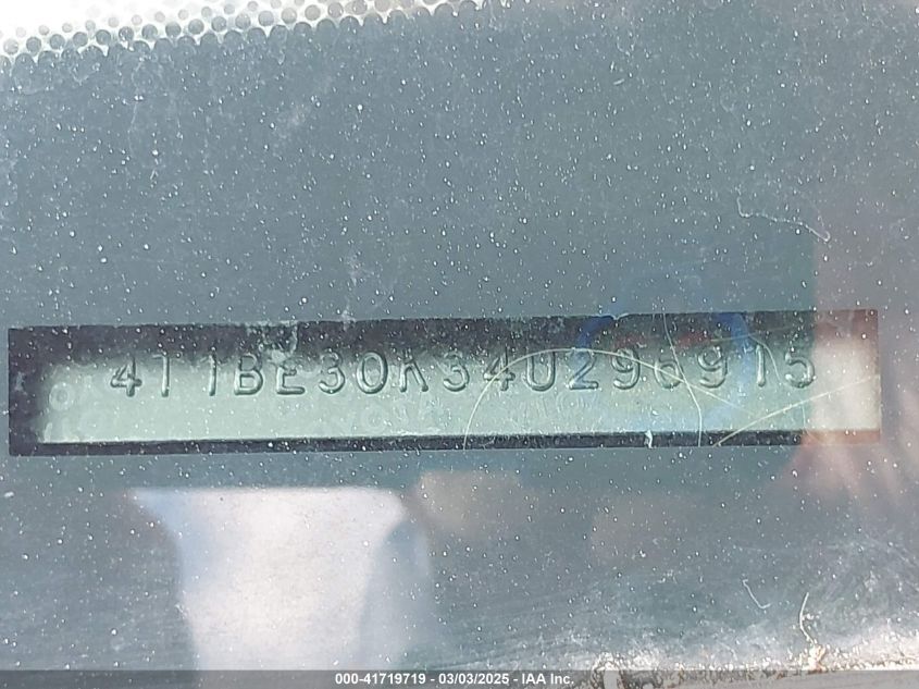 2004 Toyota Camry Le VIN: 4T1BE30K34U296915 Lot: 41719719