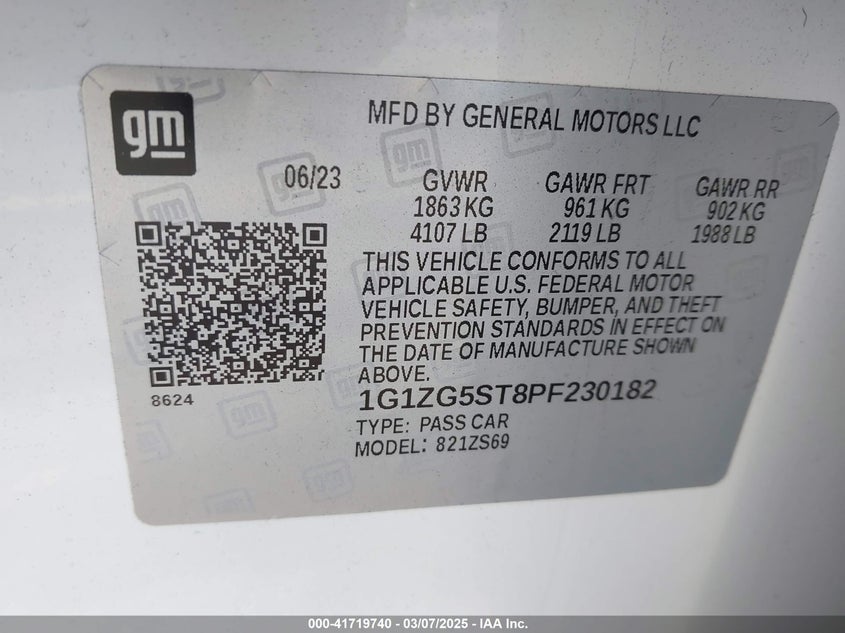 2023 CHEVROLET MALIBU FWD RS - 1G1ZG5ST8PF230182