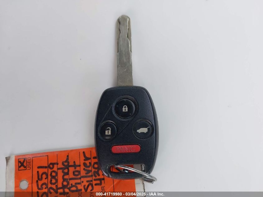 2009 Honda Pilot Ex VIN: 5FNYF48469B004391 Lot: 41719980