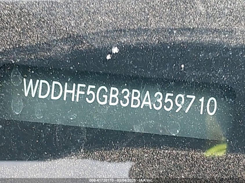 2011 Mercedes-Benz E 350 VIN: WDDHF5GB3BA359710 Lot: 41720170
