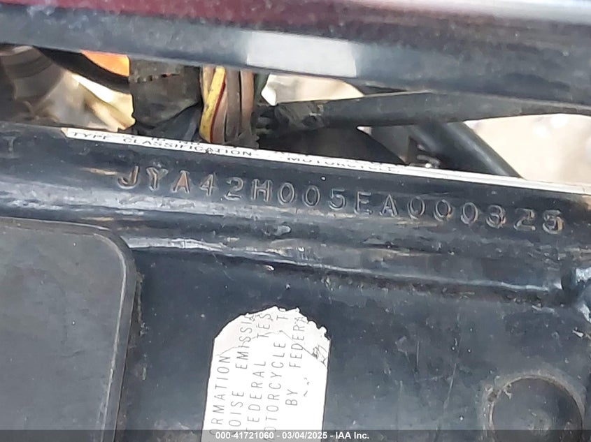 1984 Yamaha Xv1000 VIN: JYA42H005EA000325 Lot: 41721060