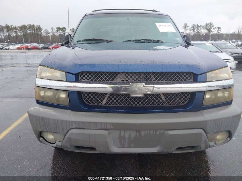 2002 Chevrolet Avalanche 1500 VIN: 3GNEK13T32G222341 Lot: 41721358