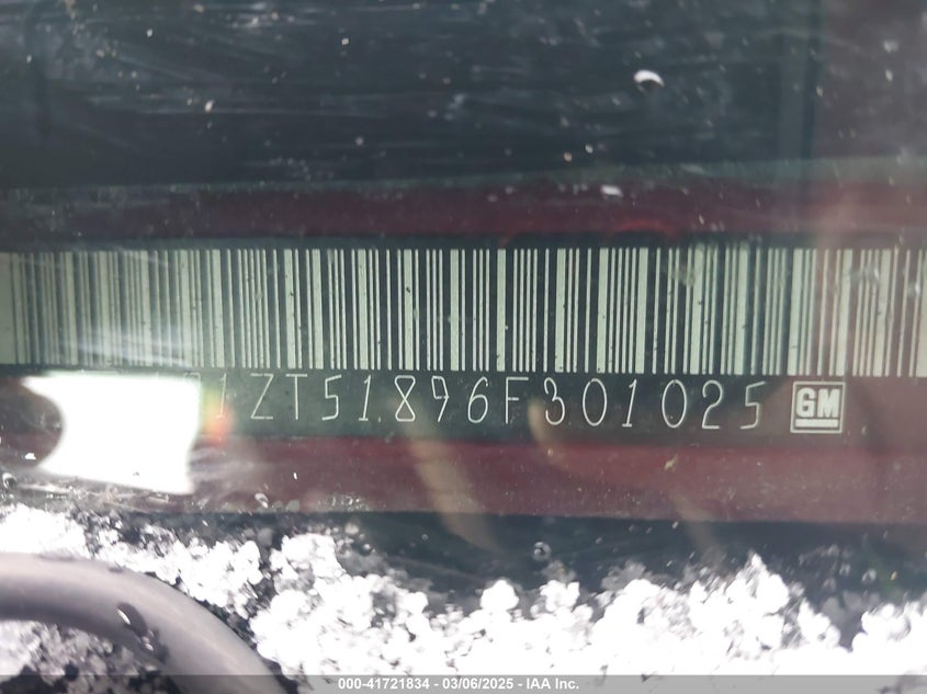 2006 CHEVY MALIBU VIN: 1G1ZT51896F301025