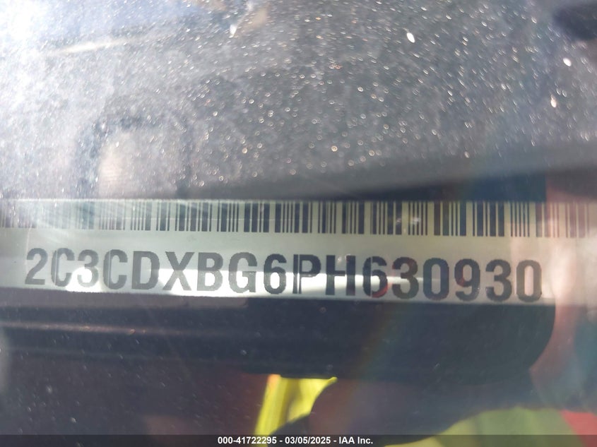 2023 DODGE CHARGER VIN: 2C3CDXBG6PH630930