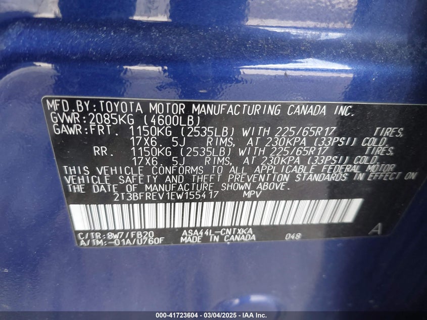 2014 TOYOTA RAV4 LE - 2T3BFREV1EW155417