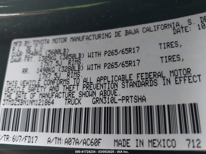 2022 TOYOTA TACOMA TRD SPORT - 3TMDZ5BN1NM121864