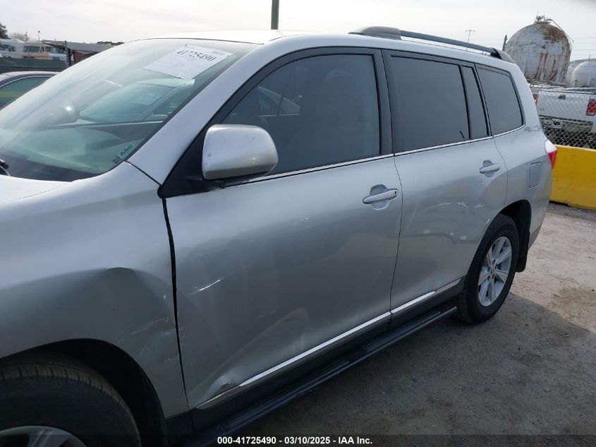 2013 Toyota Highlander Base Plus VIN: 5TDZA3EH5DS037472 Lot: 41725490