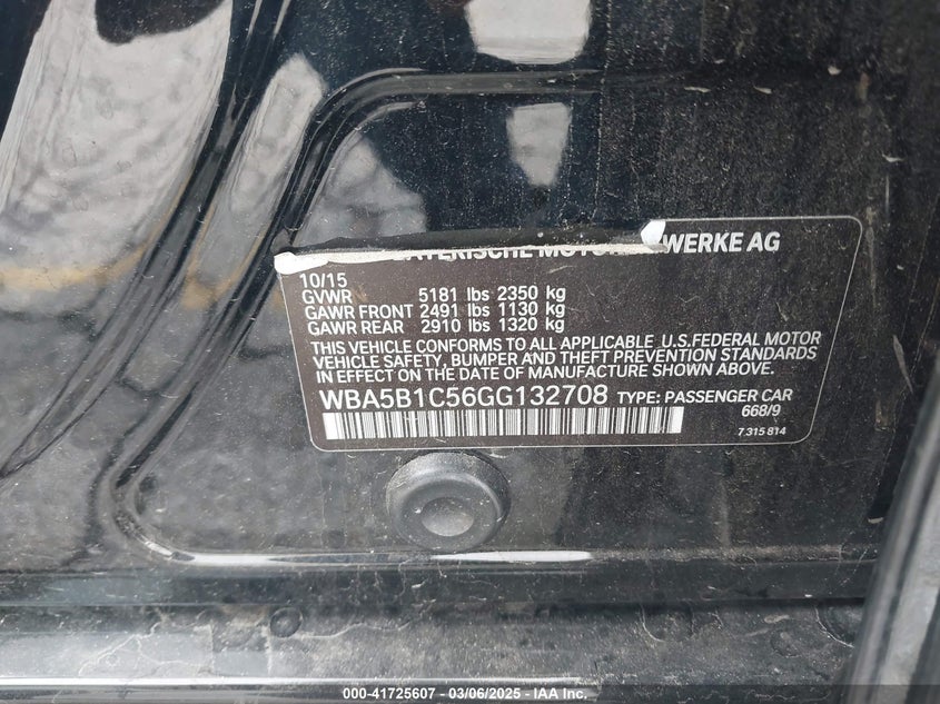 2016 BMW 535I - WBA5B1C56GG132708