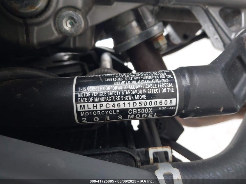 2013 HONDA CB500 X - MLHPC4611D5000608