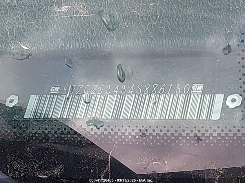 2004 Saturn Vue V6 VIN: 5GZCZ53434S886130 Lot: 41726485