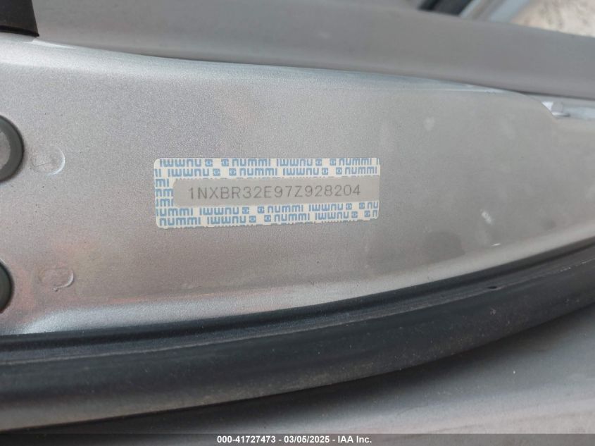 2007 Toyota Corolla Le VIN: 1NXBR32E97Z928204 Lot: 41727473