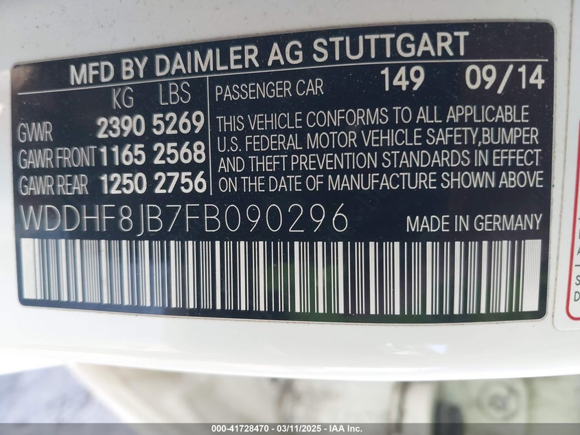 2015 MERCEDES-BENZ E 350 4MATIC - WDDHF8JB7FB090296