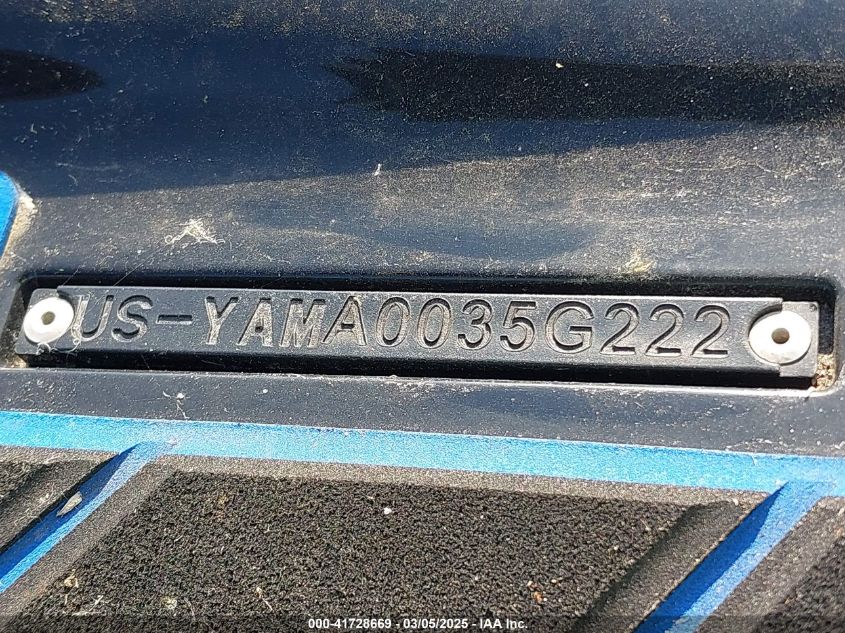 2022 Yamaha Fx Svho VIN: YAMA0035G222 Lot: 41728669