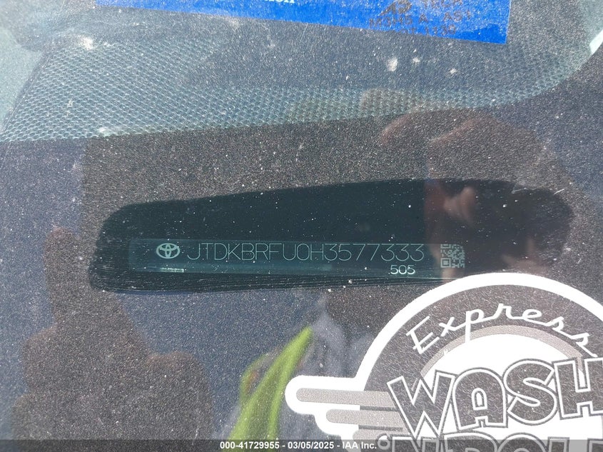 2017 TOYOTA PRIUS JTDKBRFU0H3577333