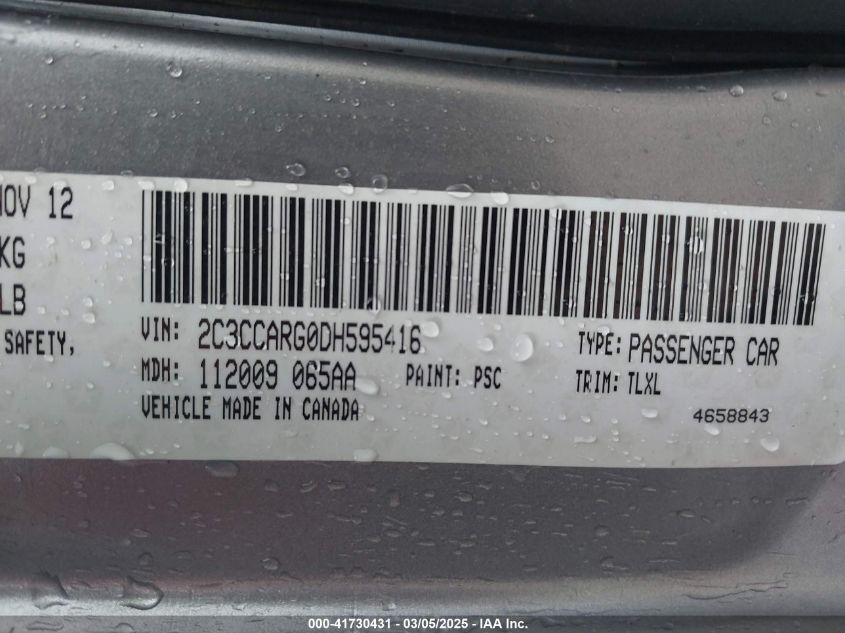 2013 Chrysler 300 Motown VIN: 2C3CCARG0DH595416 Lot: 41730431