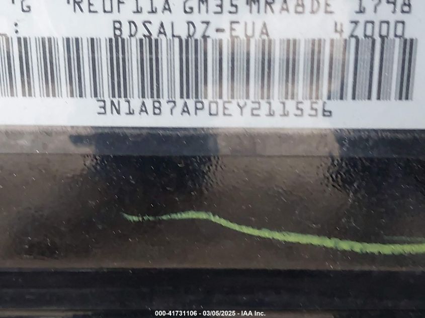 2014 Nissan Sentra Fe+ S/Fe+ Sv/S/Sl/Sr/Sv VIN: 3N1AB7AP0EY211556 Lot: 41731106