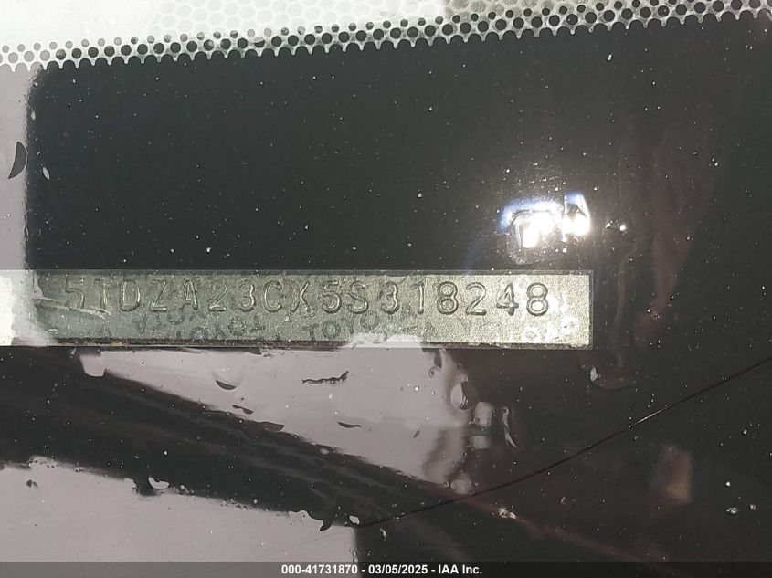 2005 Toyota Sienna Le VIN: 5TDZA23CX5S318248 Lot: 41731870