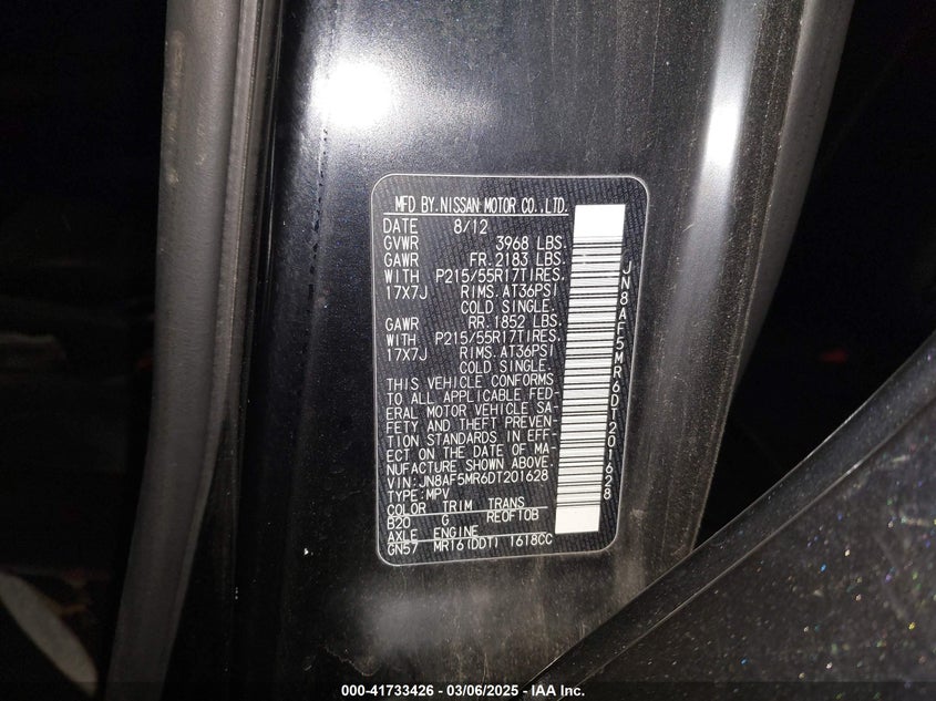 2013 NISSAN JUKE SL - JN8AF5MR6DT201628