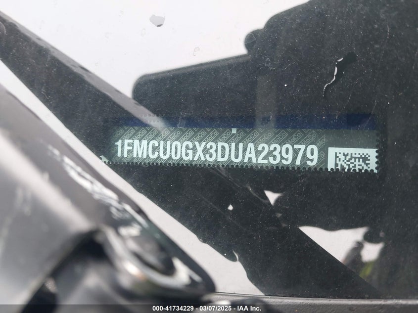 2013 FORD ESCAPE VIN: 1FMCU0GX3DUA23979