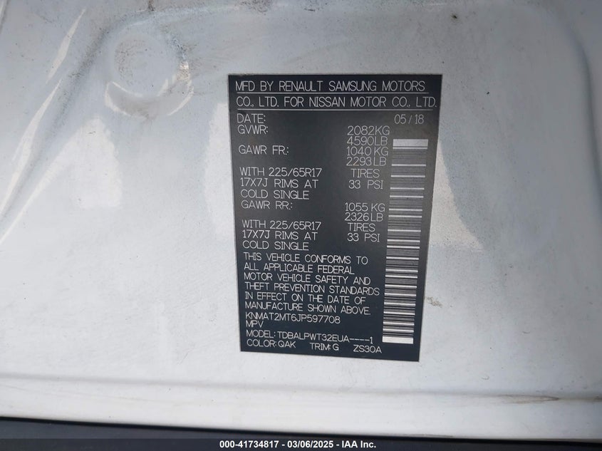 2018 NISSAN ROGUE S - KNMAT2MT6JP597708