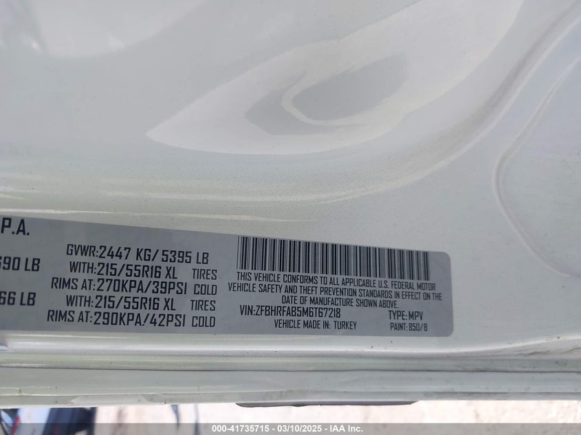 2021 RAM PROMASTER CITY TRADESMAN - ZFBHRFAB5M6T67218