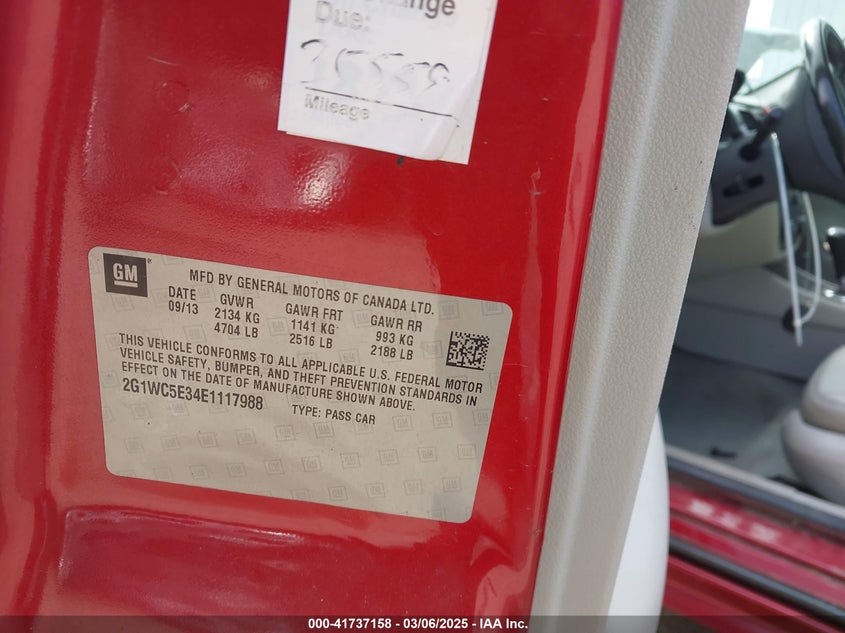 2014 CHEVROLET IMPALA LIMITED LTZ - 2G1WC5E34E1117988