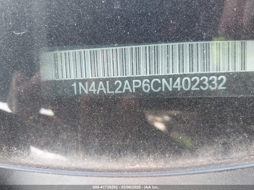 2012 NISSAN ALTIMA VIN: 1N4AL2AP6CN402332