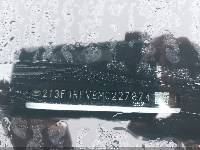 2021 TOYOTA RAV4 LE - 2T3F1RFV8MC227874