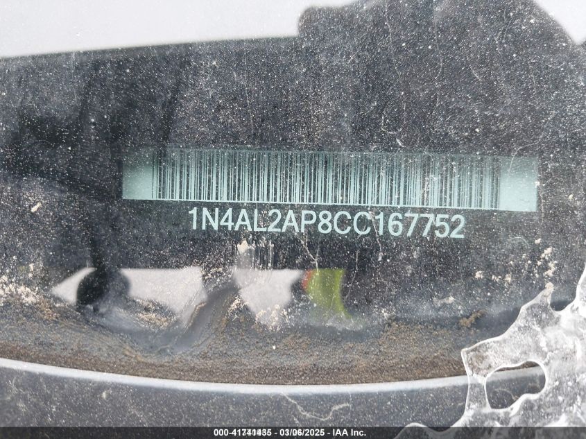 2012 Nissan Altima 2.5 S VIN: 1N4AL2AP8CC167752 Lot: 41741435