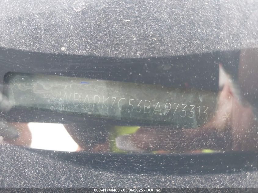 2011 BMW 328I xDrive VIN: WBAPK7C53BA973313 Lot: 41744483