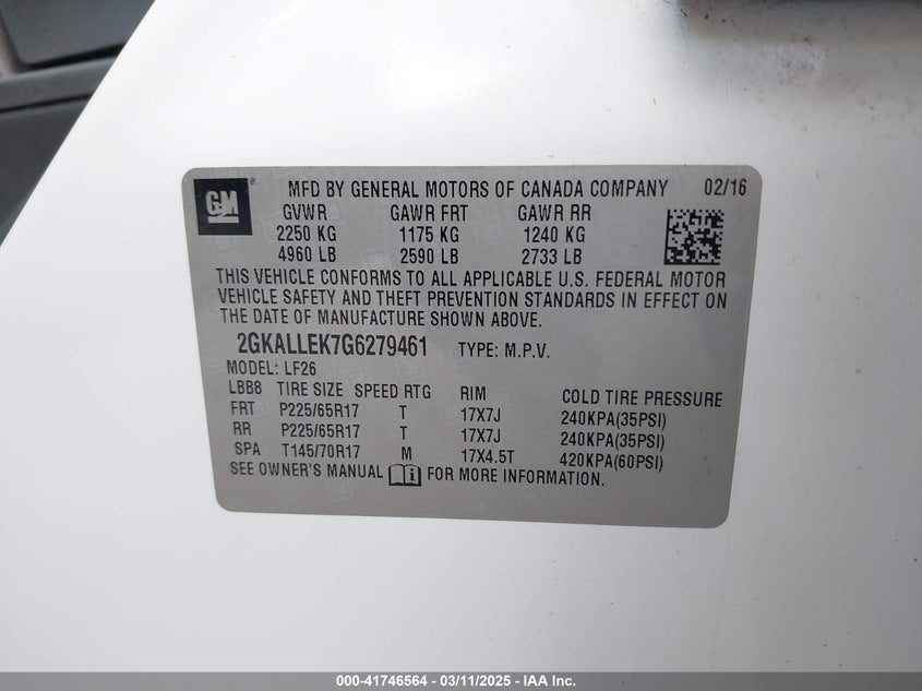 2016 GMC TERRAIN SL - 2GKALLEK7G6279461