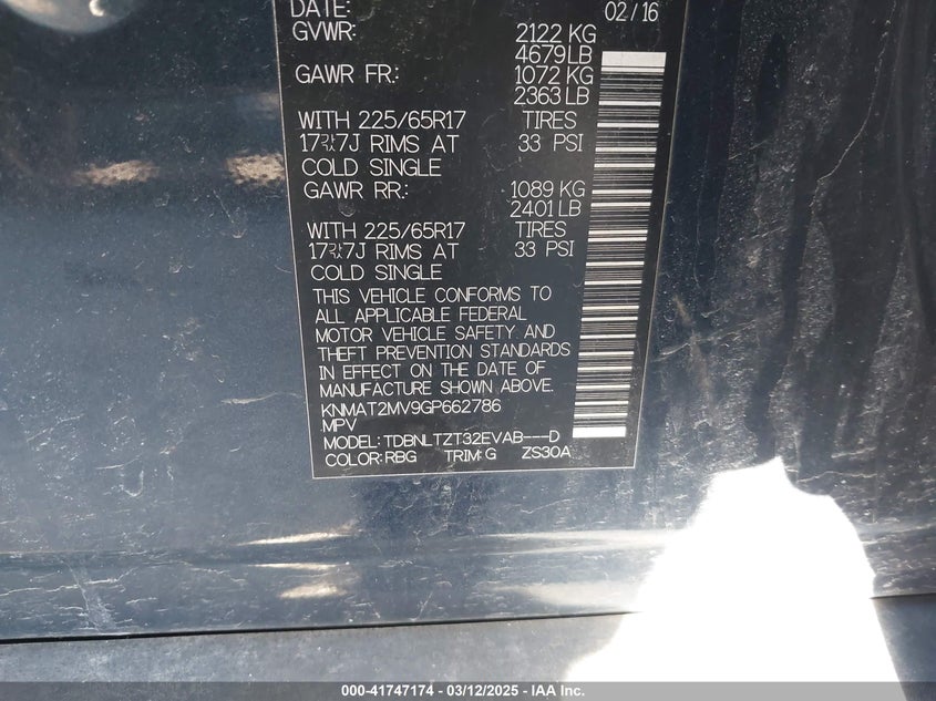 2016 NISSAN ROGUE SV - KNMAT2MV9GP662786