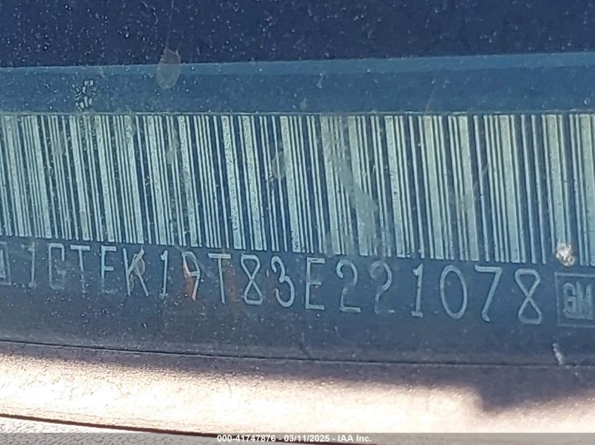 2003 GMC Sierra VIN: 1GTEK19R83E221078 Lot: 41747876