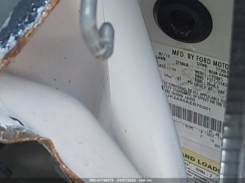 2010 Ford Expedition El Limited VIN: 1FMJK2A50AEB70301 Lot: 41748076