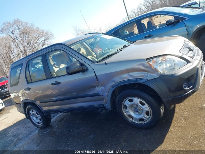 2006 Honda Cr-V Lx VIN: JHLRD68576C028483 Lot: 41748396