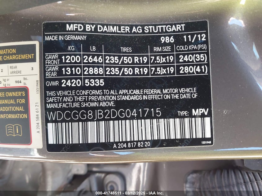 2013 MERCEDES-BENZ GLK 350 4MATIC - WDCGG8JB2DG041715