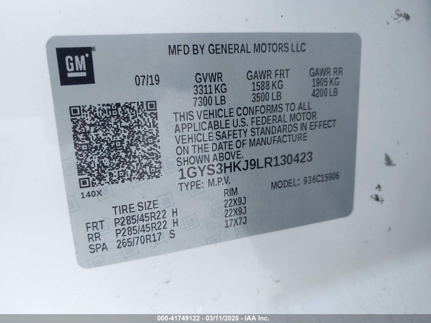 2020 CADILLAC ESCALADE ESV 2WD LUXURY - 1GYS3HKJ9LR130423