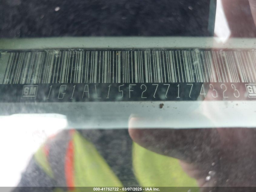 2007 Chevrolet Cobalt Lt VIN: 1G1AL15F277174323 Lot: 41752722