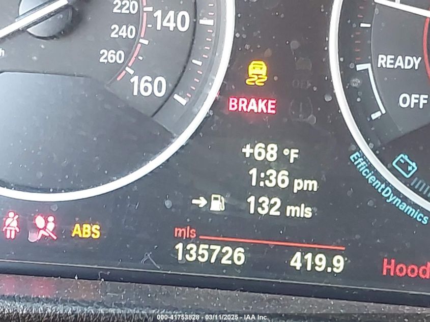 2012 BMW 328I VIN: WBA3A5C59CF345198 Lot: 41753828