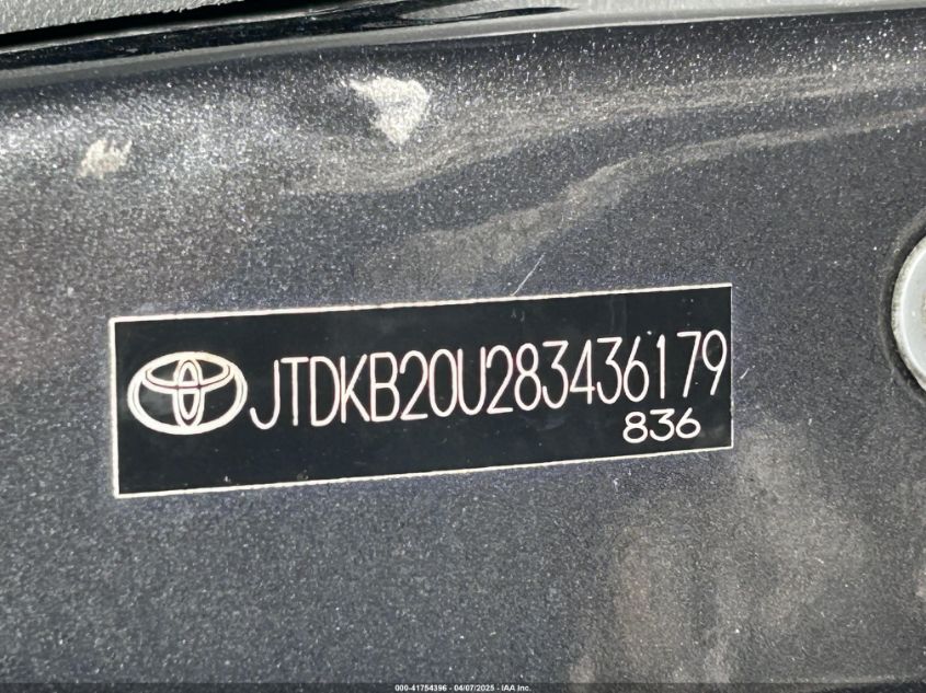 2008 Toyota Prius VIN: JTDKB20U283436179 Lot: 41754396