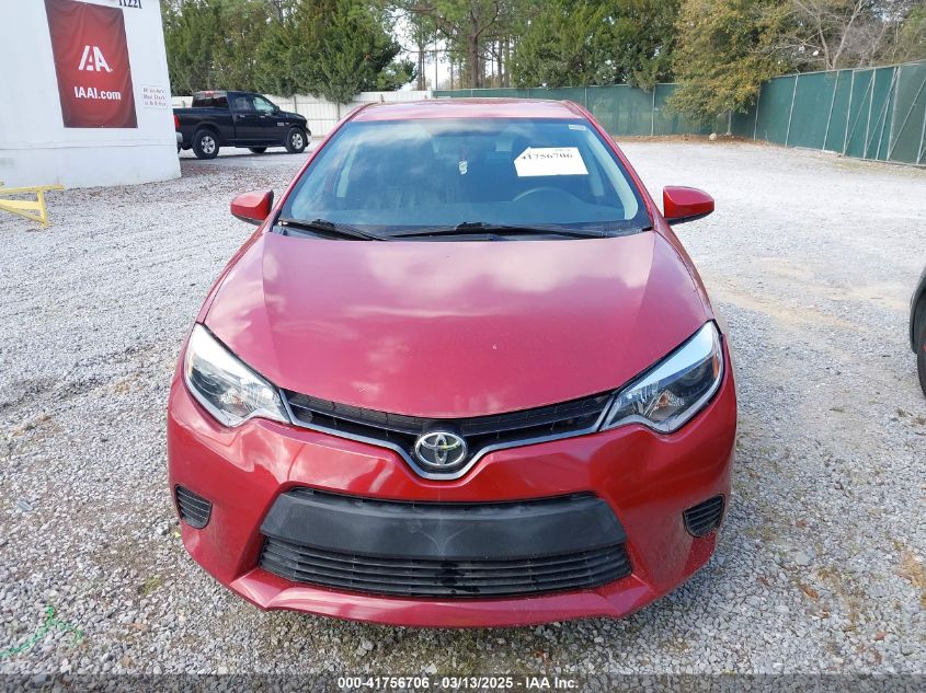 2016 Toyota Corolla Le VIN: 5YFBURHE7GP392721 Lot: 41756706
