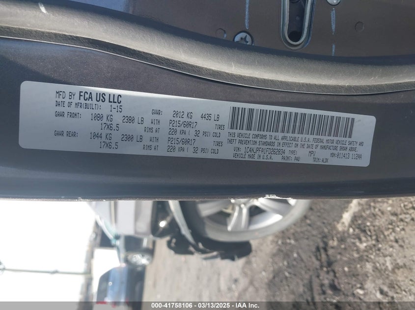 2015 JEEP PATRIOT HIGH ALTITUDE EDITION - 1C4NJPFA1FD262834