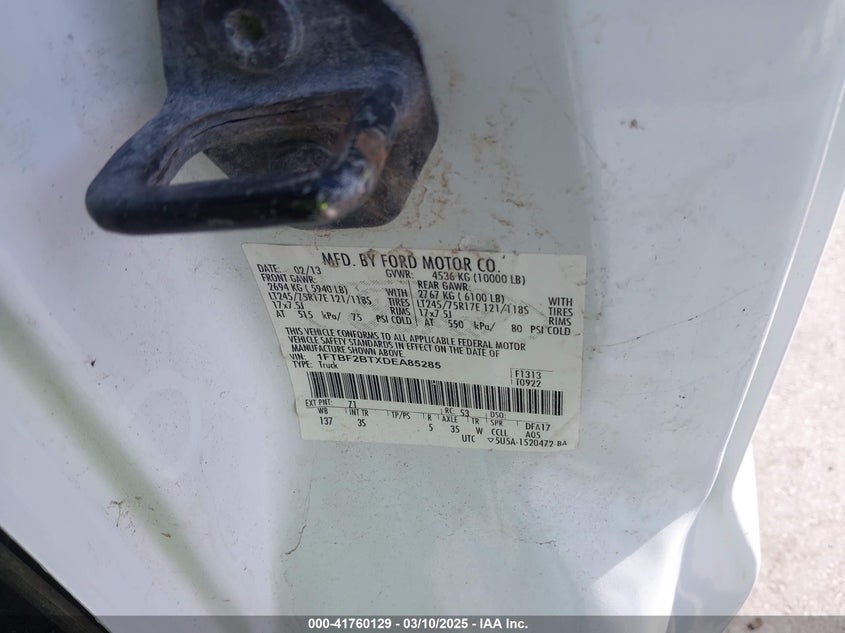 2013 FORD F-250 XLT - 1FTBF2BTXDEA85285