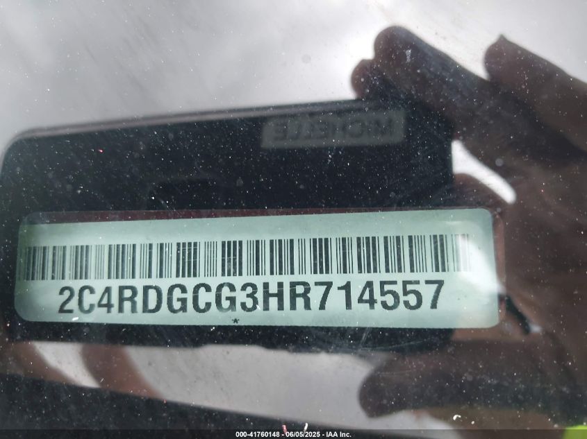 2017 Dodge Grand Caravan Sxt VIN: 2C4RDGCG3HR714557 Lot: 42451337