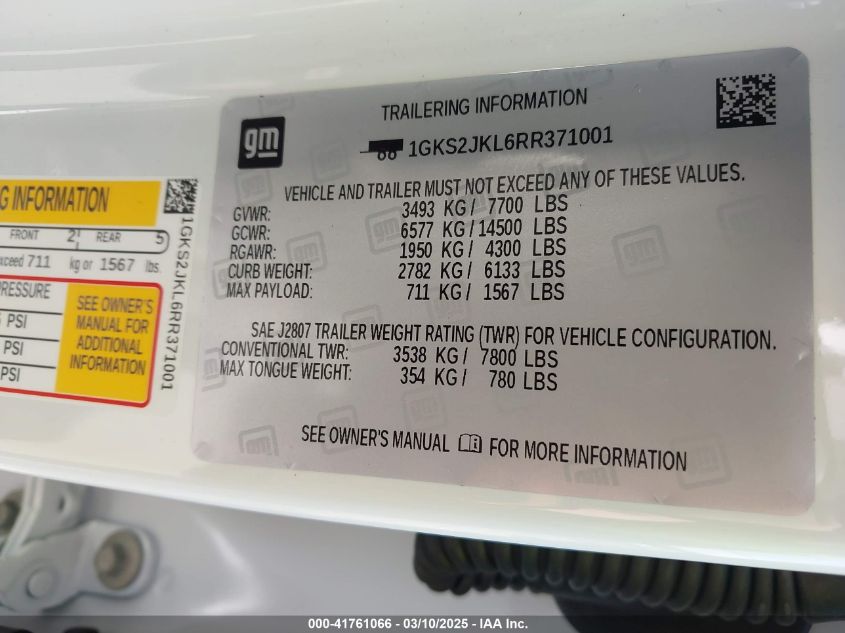 2024 GMC Yukon XL - 1GKS2JKL6RR371001