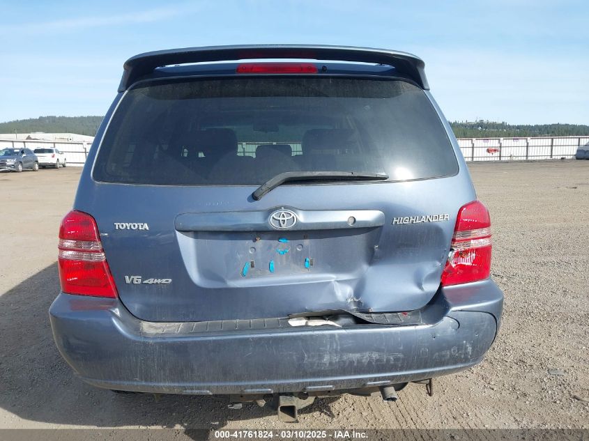 2002 Toyota Highlander Limited V6 VIN: 0JTEHF21A52007243 Lot: 41761824