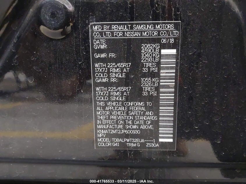 2018 NISSAN ROGUE S - KNMAT2MT2JP600930